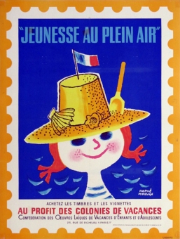 Jeunesse au Plein Air (girl on stamp)